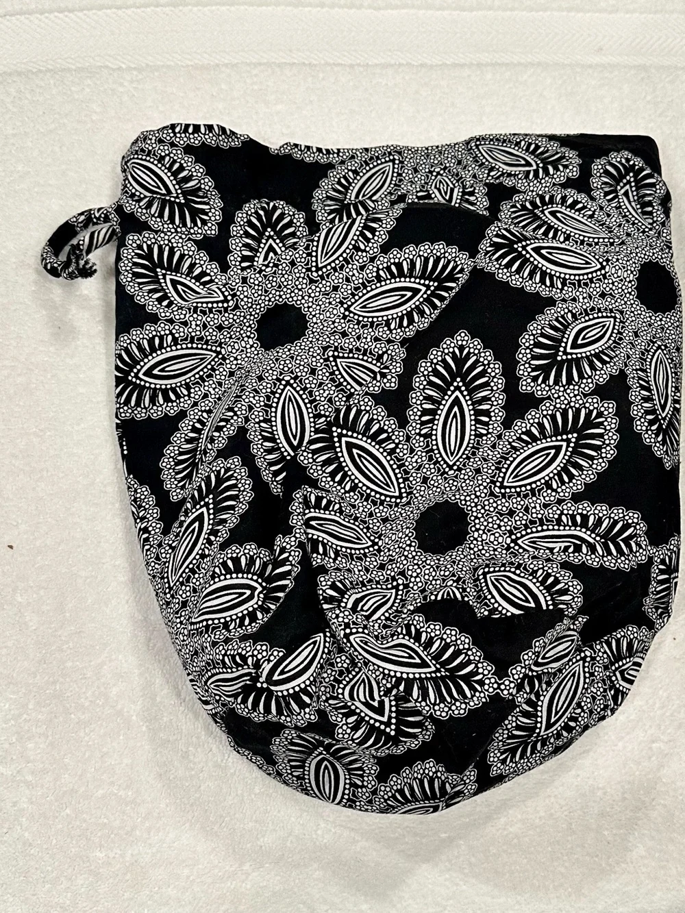 Vera Bradley Black & White Floral Drawstring Pouch